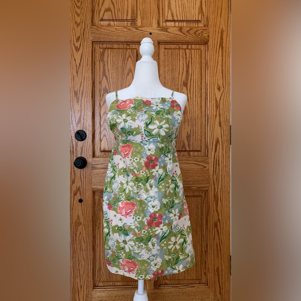 Reformation Wiley Linen Floral Mini Dress Sz 4 XS S